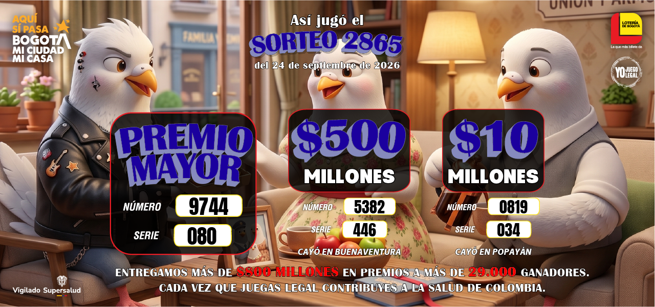 Así jugo nuestro sorteo 2865 de la lotería de bogotá