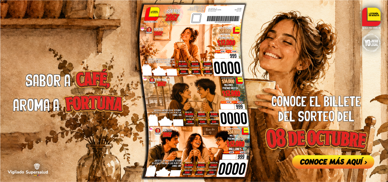Conoce el billete del próximo sorteo de la lotería de Bogotá