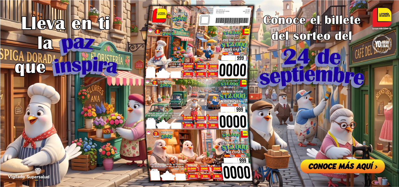 Conoce el billete del próximo sorteo de la lotería de Bogotá