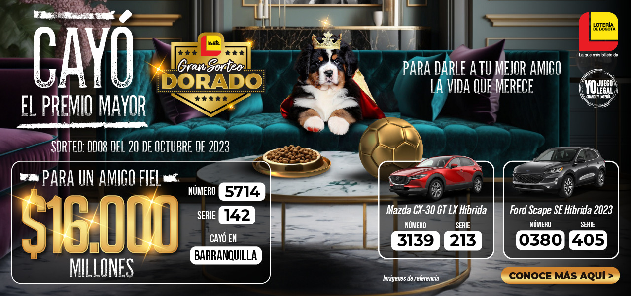 GRAN SORTEO DORADO OCTUBRE LOTERÍA DE BOGOTÁ
