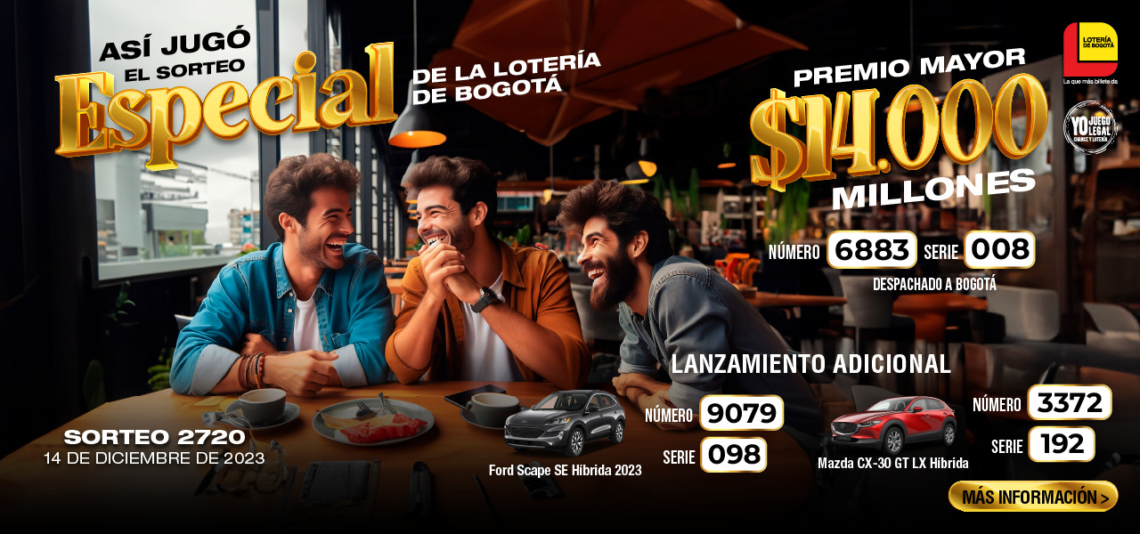 SORTEO ESPECIAL 2720 DEL 14 DE DICIEMBRE DEL 2023