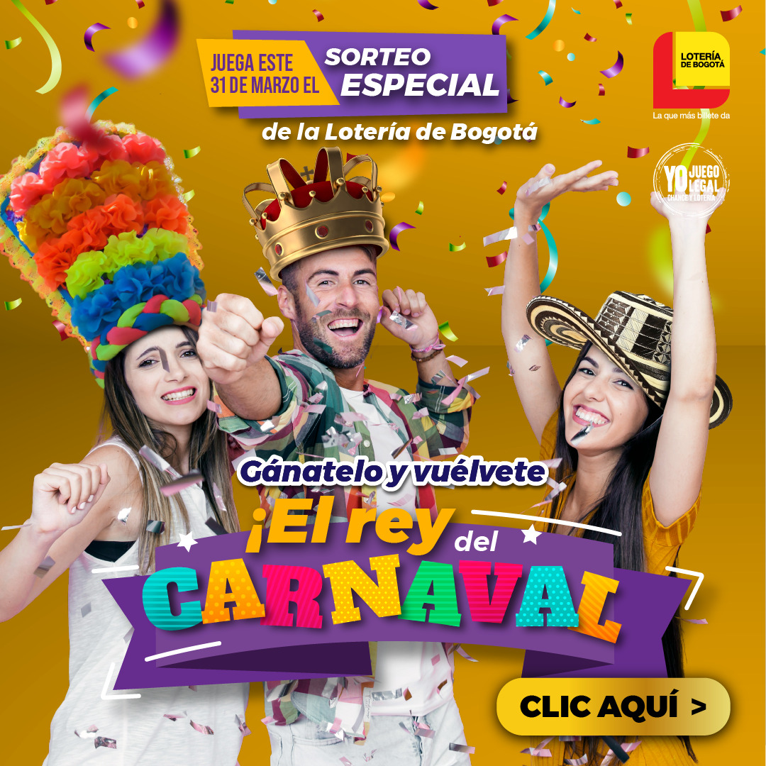 JUEGA ESTE 31 DE MARZO EL SORTEO ESPECIAL DE LA LOTERÍA DE BOGOTÁ.