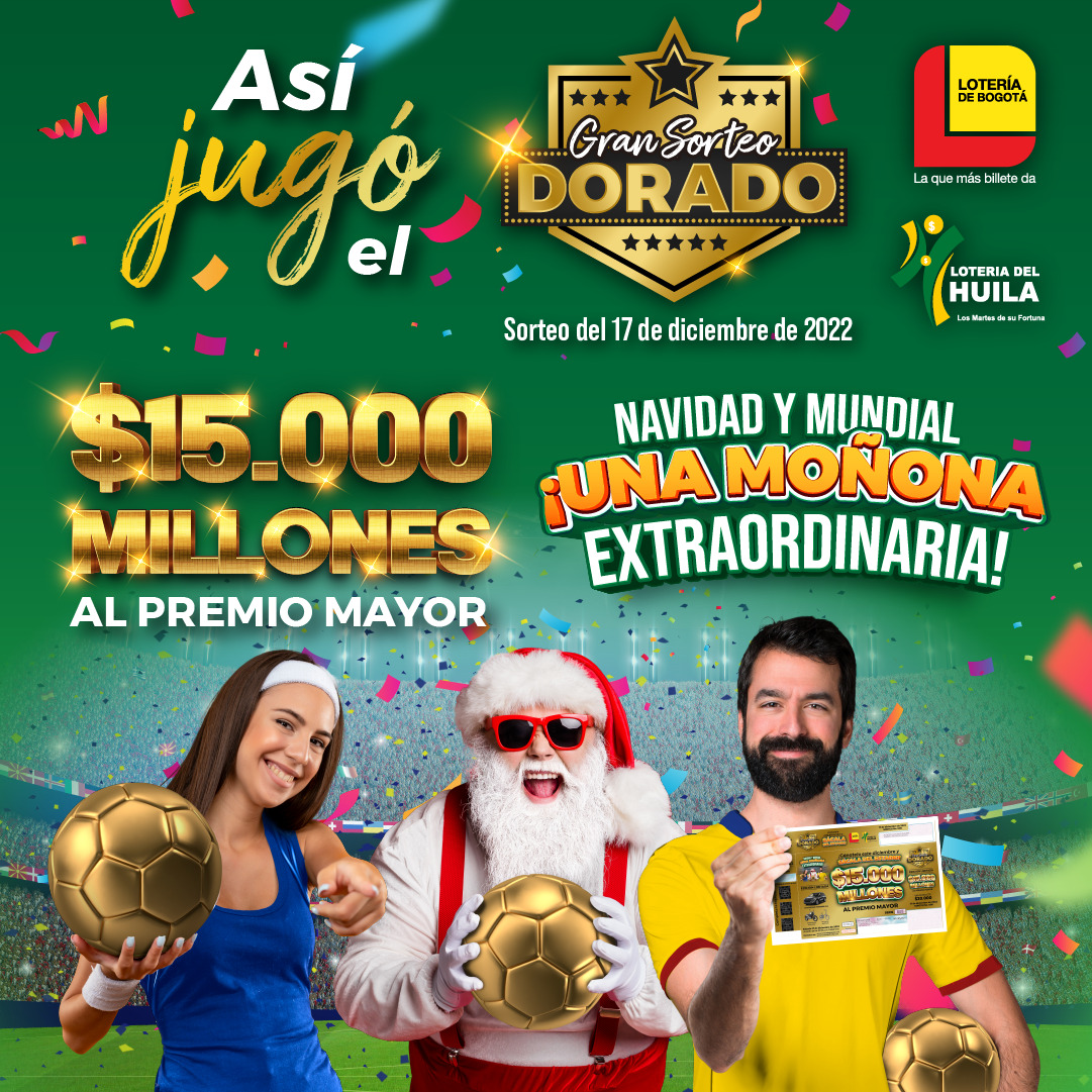 Resultados Gran Sorteo Dorado del 17 de diciembre de 2022.