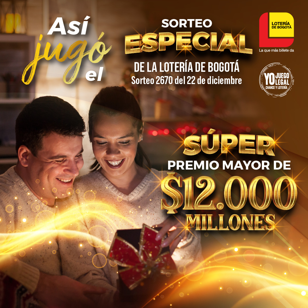 Así jugó el sorteo especial de la Lotería de Bogotá Sorteo 2670 del 22 de diciembre.
